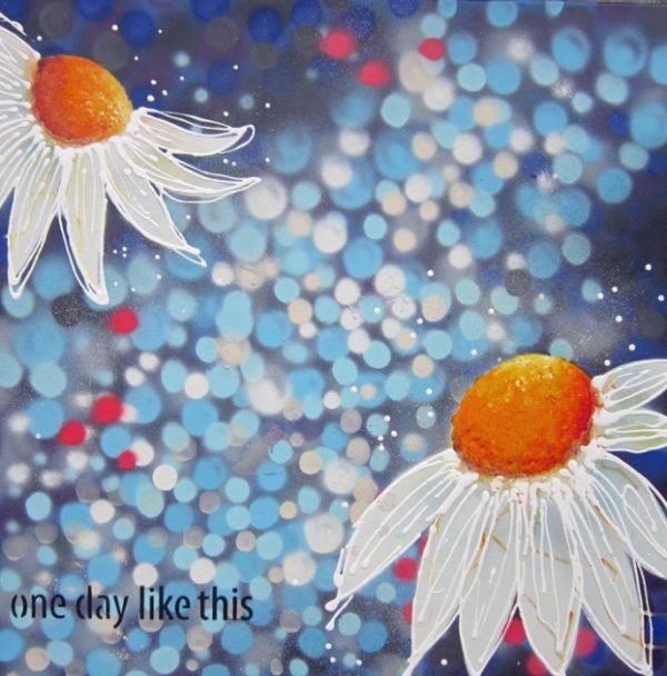 Alce Harfield painting c2014 - One day like this (spray and acrylic)