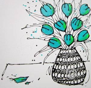 2215 Turquoise tumble (with resin coated blooms)