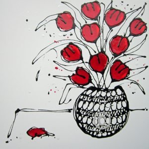 C2217 Ruby Red (with resin details on blooms)