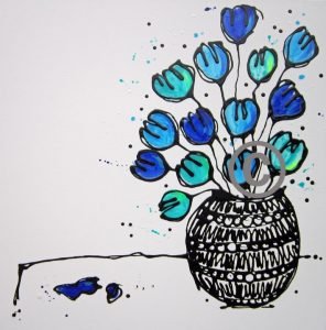 2281 Something Blue (with resin highlights) 30x30”